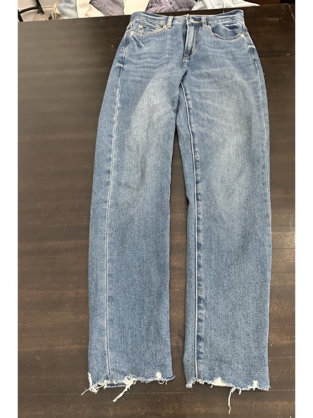 American Eagle Size 00 Regular Mom Jean Distressed Light Wash Jeans